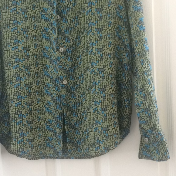 FINAL MARKDOWN MAX  studio mosaic look silk blouse small - Picture 2 of 4